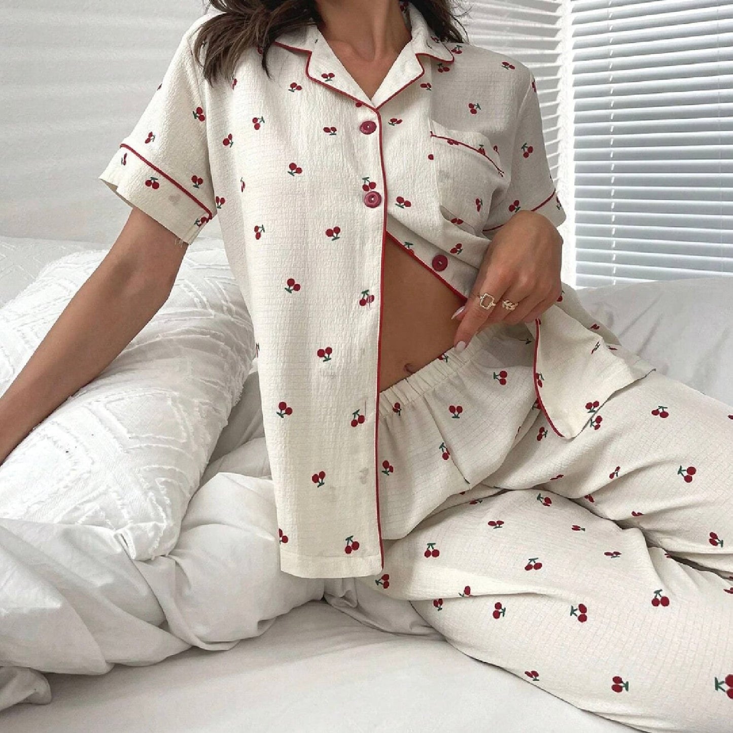 CHERRY PAJAMAS SET - astralfinds.online