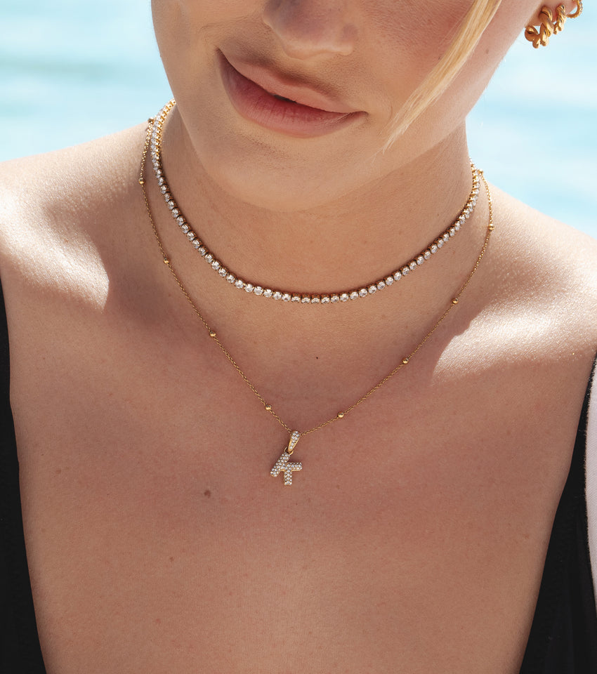 Bubble Initial Necklace - astralfinds.online