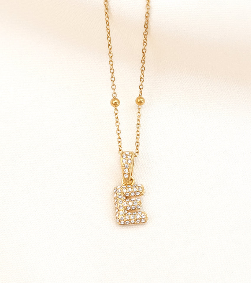 Bubble Initial Necklace - astralfinds.online