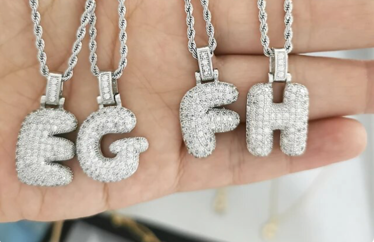 Bubble Initial Necklace - astralfinds.online
