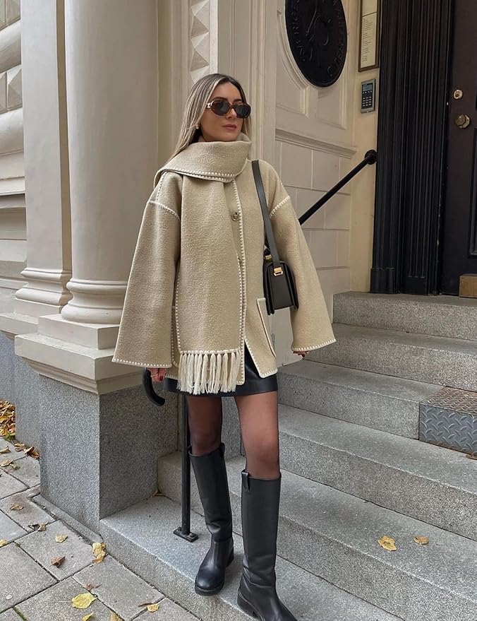 CLARA™ FALL SCARF COAT Astralfinds
