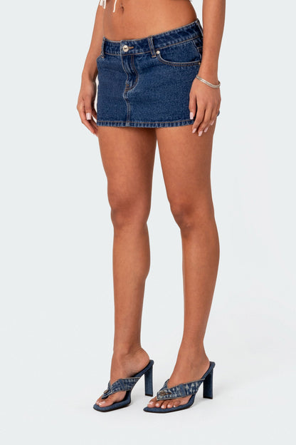 Lauren Low Rise Denim Micro Skirt