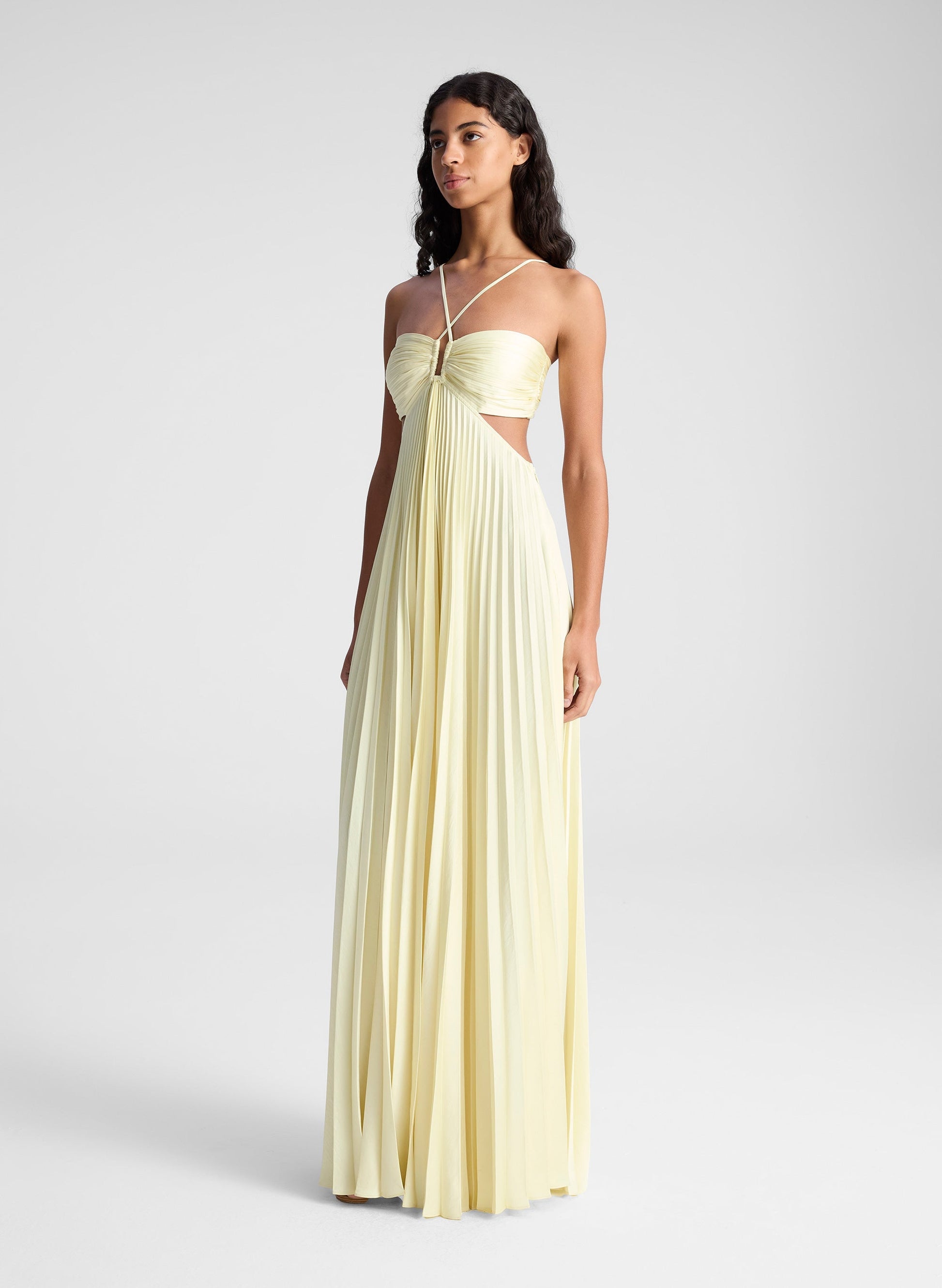 Celina Satin Pleated Maxi Dress Summer 2025