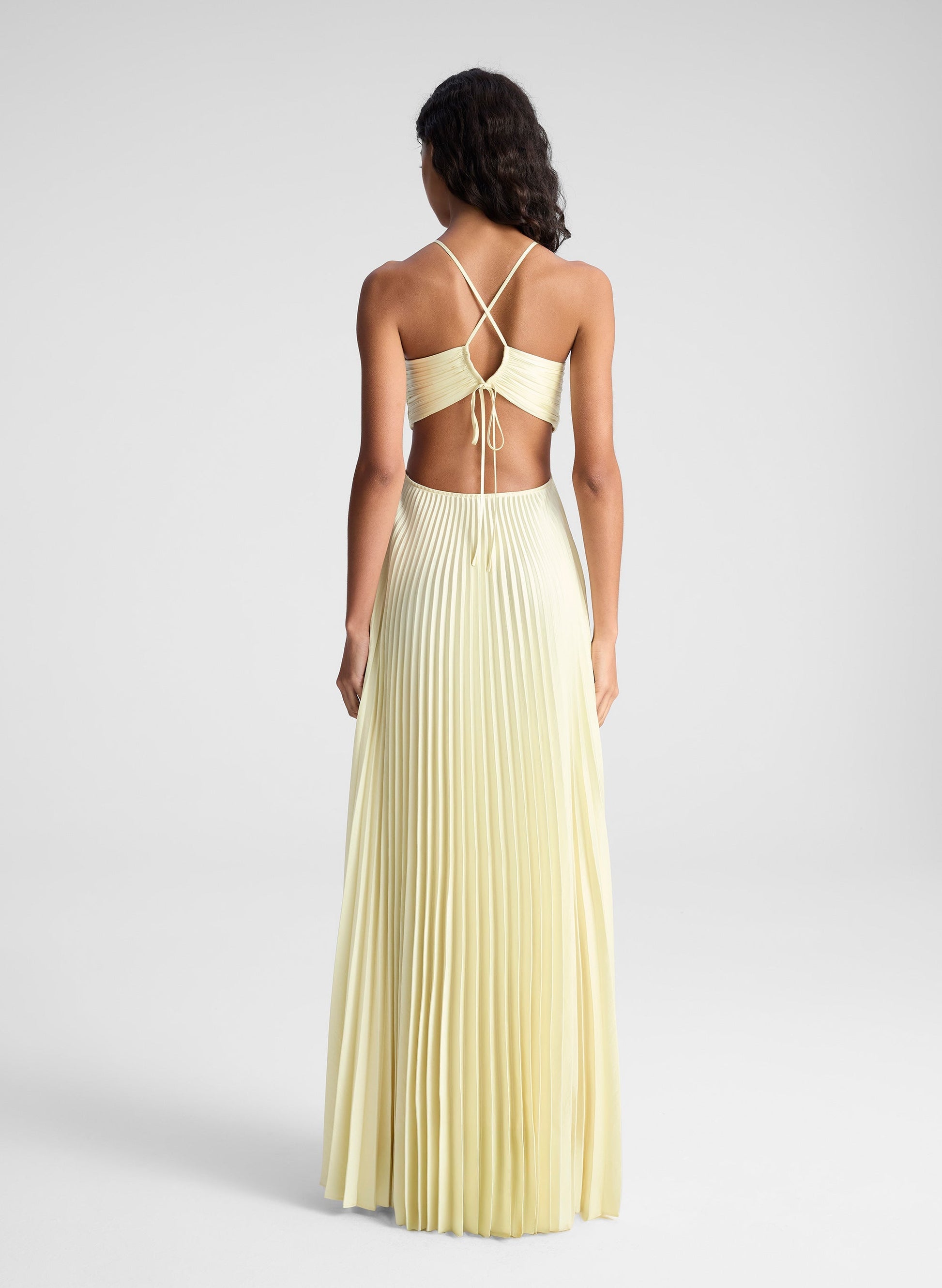Celina Satin Pleated Maxi Dress Summer 2025