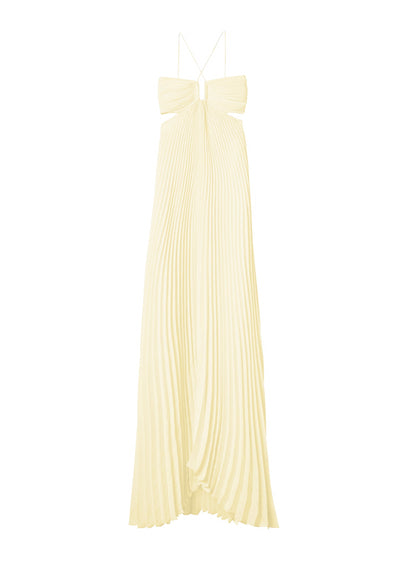Celina Satin Pleated Maxi Dress Summer 2025