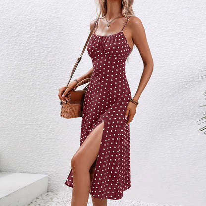 Quenby – Polka Dot Midi Dress Meracchi London