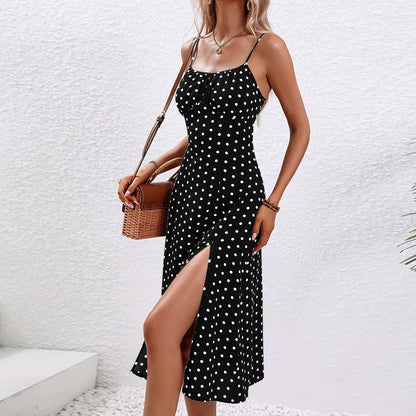 Quenby – Polka Dot Midi Dress Meracchi London