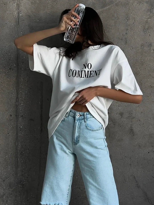 'No Comment' Oversized Tee