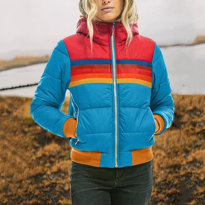 SOFIA | RETRO STRIPED PADDED JACKET - astralfinds.online