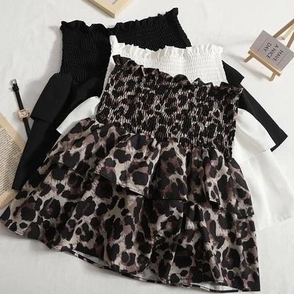 Summer Skirt Leopard/Black/White