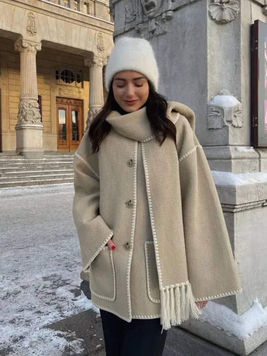 CLARA™ FALL SCARF COAT Astralfinds